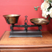 Load image into Gallery viewer, x SOLD Antique French Cast Iron and Brass Pan Scales, Kitchen, Fruit Market Scales. B11893