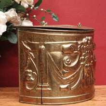 Load image into Gallery viewer, x SOLD Antique French Brass Coal Scuttle, with Acorn Handles, Now Shoe Storage Box. B11720