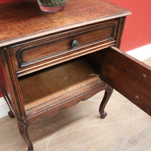 Load image into Gallery viewer, x SOLD Antique French Bedside Cabinet or Lamp Side Table with Cupboard and Drawer Storage B11438