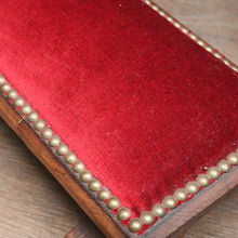 Load image into Gallery viewer, x SOLD Antique French Oak Gothic Prayer Chair or Kneeler. Prie-Dieu Chair, Red Velvet. B11994