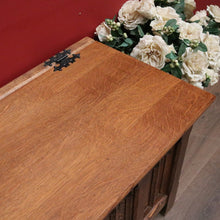 Load image into Gallery viewer, x SOLD French Church Inspired Carved Panel Blanket Box or Toy or Shoe Box with a Key. B11897