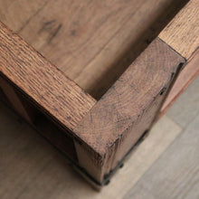 Load image into Gallery viewer, x SOLD Antique French Oak Trunk, Coffee Table, Toy Chest, Hand-forged banding, Lock and Key. B11430