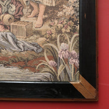 Load image into Gallery viewer, x SOLD Vintage Frame French Period Scene Wall Hanging Tapestry Fishing, Romance, Lovers. B11321