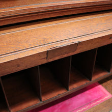 Load image into Gallery viewer, x SOLD Antique English Roll Top Desk or Barrel Top Desk, Pedestal Office Desk, Leather. B11534