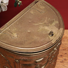 Load image into Gallery viewer, x SOLD Antique French Brass Coal Scuttle, with Acorn Handles, Now Shoe Storage Box. B11720