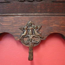 Load image into Gallery viewer, x SOLD Vintage French Oak Coat Rack With Seven Brass Hooks, Scarf, Hat Rack. B11883