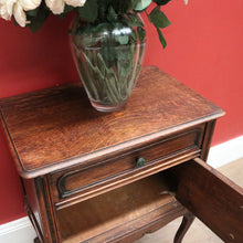 Load image into Gallery viewer, x SOLD Antique French Bedside Cabinet or Lamp Side Table with Cupboard and Drawer Storage B11438