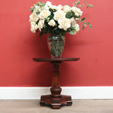 Load image into Gallery viewer, x SOLD Antique Australian Cedar Wine Table or Side, Lamp Table with a Tapered Pedestal. B11980