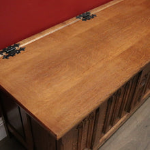 Load image into Gallery viewer, x SOLD French Church Inspired Carved Panel Blanket Box or Toy or Shoe Box with a Key. B11897