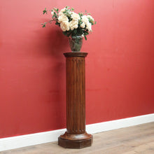 Load image into Gallery viewer, x SOLD Antique French Pine Pedestal, Fluted Planter Stand or Statue Holder. B11563