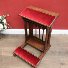 Load image into Gallery viewer, x SOLD Antique French Oak Gothic Prayer Chair or Kneeler. Prie-Dieu Chair, Red Velvet. B11994