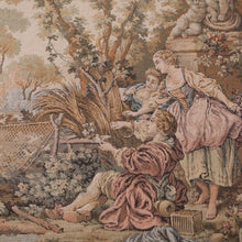 Load image into Gallery viewer, x SOLD Vintage Frame French Period Scene Wall Hanging Tapestry Fishing, Romance, Lovers. B11321