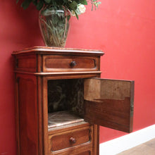Load image into Gallery viewer, x SOLD An Antique French Bedside Table or Lamp Table with Marble Top, and Marble Insert. B11822