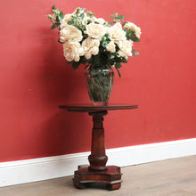 Load image into Gallery viewer, Antique Australian Cedar Wine Table or Side, Lamp Table with a Tapered Pedestal. B11980
