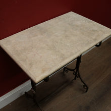 Load image into Gallery viewer, x SOLD Antique Wrought Iron and Marble Top French Outdoor Garden Table, potting Table. B11629