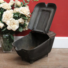 Load image into Gallery viewer, x SOLD Antique French Brass and Cast Iron Coal Scuttle, kindling or coal Box Storage. B11650