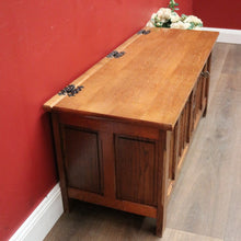 Load image into Gallery viewer, x SOLD French Church Inspired Carved Panel Blanket Box or Toy or Shoe Box with a Key. B11897