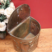 Load image into Gallery viewer, x SOLD Antique French Brass Coal Scuttle, with Acorn Handles, Now Shoe Storage Box. B11720