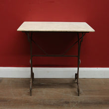 Load image into Gallery viewer, x SOLD Antique Wrought Iron and Marble Top French Outdoor Garden Table, potting Table. B11629