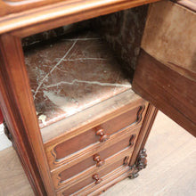 Load image into Gallery viewer, x SOLD An Antique French Bedside Table or Lamp Table with Marble Top, and Marble Insert. B11822