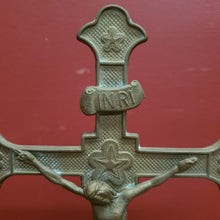 Load image into Gallery viewer, x SOLD Antique Brass Crucifix, Cross, Jesus on the Cross, Home Worship or Devotion. B11603