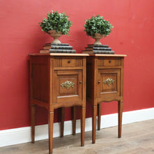 Load image into Gallery viewer, x SOLD Pair of Antique French Lamp Tables, Oak top Bedside Cabinets or Tables. B11380