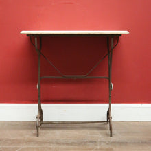 Load image into Gallery viewer, x SOLD Antique Wrought Iron and Marble Top French Outdoor Garden Table, potting Table. B11629