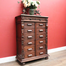 Load image into Gallery viewer, x SOLD Antique French Oak Double Chest of Drawers, Lockable File Cabinet Office Cupboard. B12057