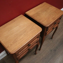 Load image into Gallery viewer, x SOLD Pair of Vintage French Bedside Cabinets or Two-drawer Lamp or Side Tables. B11826