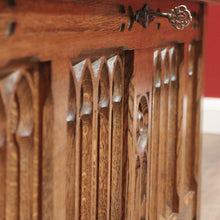 Load image into Gallery viewer, x SOLD French Church Inspired Carved Panel Blanket Box or Toy or Shoe Box with a Key. B11897