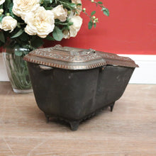 Load image into Gallery viewer, x SOLD Antique French Brass and Cast Iron Coal Scuttle, kindling or coal Box Storage. B11650