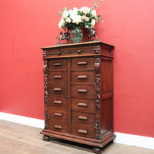 Load image into Gallery viewer, x SOLD Antique French Oak Double Chest of Drawers, Lockable File Cabinet Office Cupboard. B12057