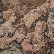 Load image into Gallery viewer, x SOLD Vintage Frame French Period Scene Wall Hanging Tapestry Fishing, Romance, Lovers. B11321