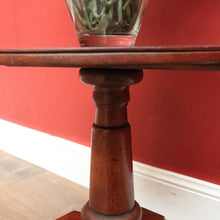Load image into Gallery viewer, x SOLD Antique Australian Cedar Wine Table or Side, Lamp Table with a Tapered Pedestal. B11980