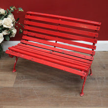 Load image into Gallery viewer, x SOLD Antique Victorian Child's Cast Iron and Timber Garden Seat, Hand-painted Red. B11544