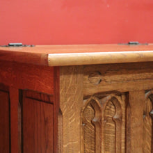 Load image into Gallery viewer, x SOLD French Church Inspired Carved Panel Blanket Box or Toy or Shoe Box with a Key. B11897