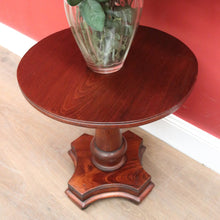 Load image into Gallery viewer, x SOLD Antique Australian Cedar Wine Table or Side, Lamp Table with a Tapered Pedestal. B11980