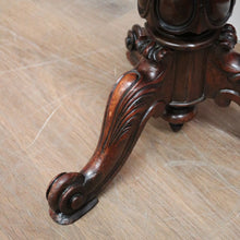Load image into Gallery viewer, SOLD Antique Australian Cedar Piano Stool, Button Seated Blue Velvet Swivel Stool. B11770