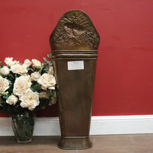 Load image into Gallery viewer, x SOLD French Brass Umbrella Holder or Stand, Pressed Brass Walking Stick Holder. B11865