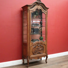Load image into Gallery viewer, x SOLD Antique French Oak and Glass Single Door China Cabinet, Display Cupboard or Bookcase. B11898