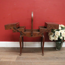 Load image into Gallery viewer, x SOLD Vintage French Sewing Caddy, with Handle and a 5 Section Scissor Lift Opening. B11875