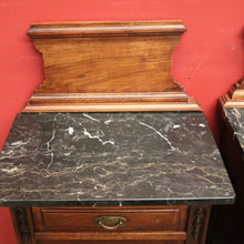 Load image into Gallery viewer, x SOLD Pair of Antique French Bedsides, Black Marble Top Lamp Tables. B11524