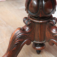 Load image into Gallery viewer, SOLD Antique Australian Cedar Piano Stool, Button Seated Blue Velvet Swivel Stool. B11770