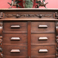 Load image into Gallery viewer, x SOLD Antique French Oak Double Chest of Drawers, Lockable File Cabinet Office Cupboard. B12057