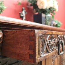 Load image into Gallery viewer, x SOLD Antique Flemish Oak Sideboard, Felt Lined Hall Cupboard, Dining Room Sideboard B11462