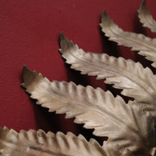Load image into Gallery viewer, x SOLD A Mid-Century Gilt-coloured Metal and Mirror Sunburst-style Wall Mirror, Leaf Pattern. B11682