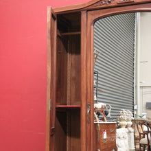 Load image into Gallery viewer, x SOLD Antique French Walnut and Mirror Armoire Wardrobe with Carved Floral detail. B11535