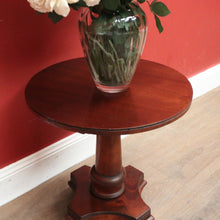 Load image into Gallery viewer, x SOLD Antique Australian Cedar Wine Table or Side, Lamp Table with a Tapered Pedestal. B11980