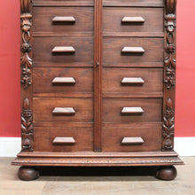 Load image into Gallery viewer, x SOLD Antique French Oak Double Chest of Drawers, Lockable File Cabinet Office Cupboard. B12057