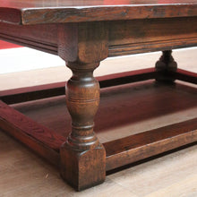Load image into Gallery viewer, x SOLD Vintage French Oak Coffee Table, Low Line Table with Ebony Inlay, Stretcher Base. B11390